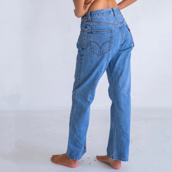 Vtg Rare STUDENT Levi’s 550 Relaxed Rigid Cotton Baggy Snatched Waist 26 27 Sexy Jeans